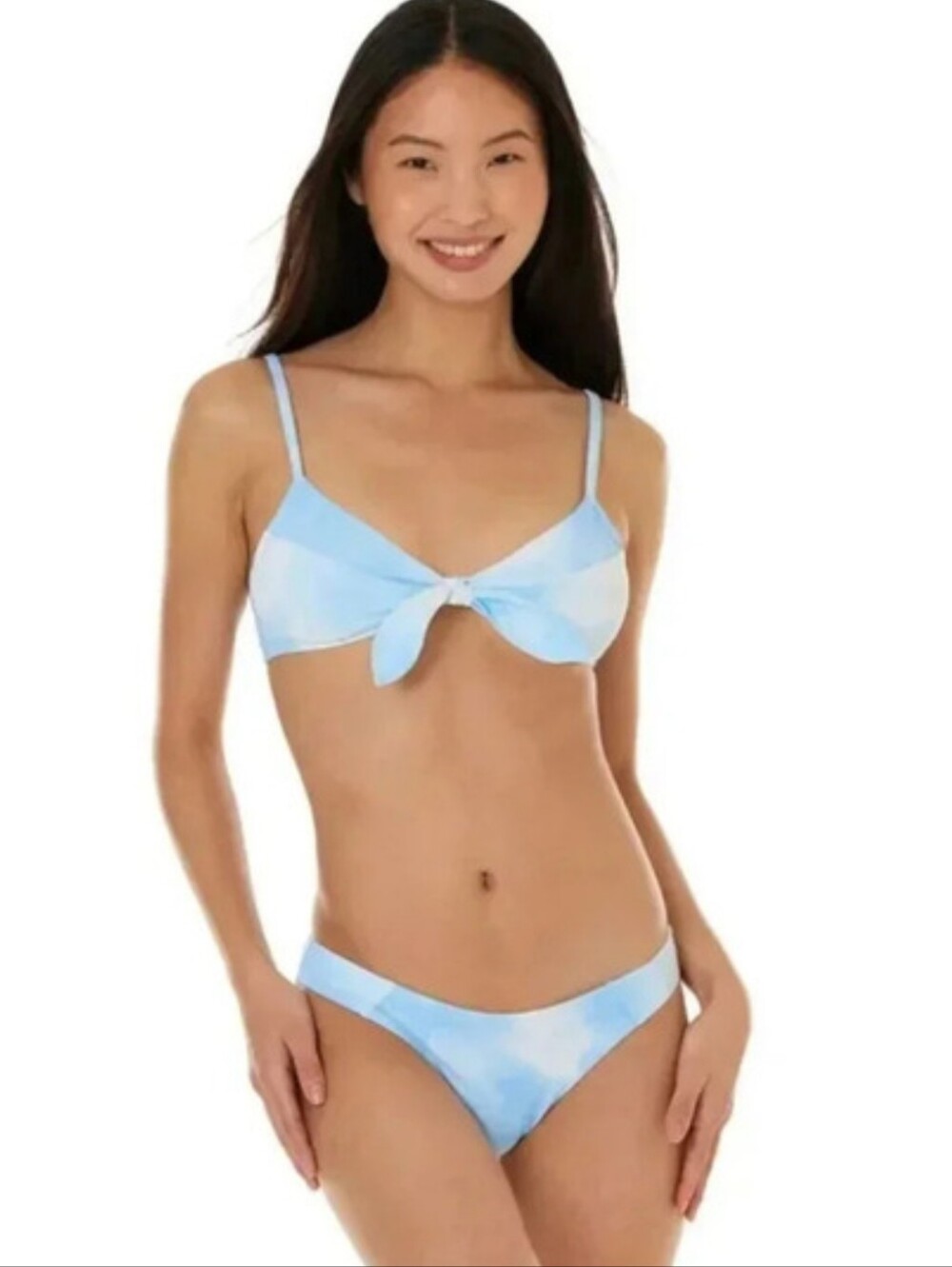 Celebrity Pink Blue & White Tie Dye Bikini Top